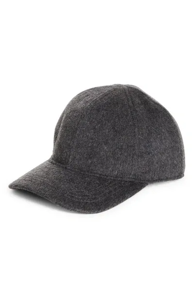 Totême Embroidered Wool And Cashmere-blend Baseball Cap In Dark Grey Melange