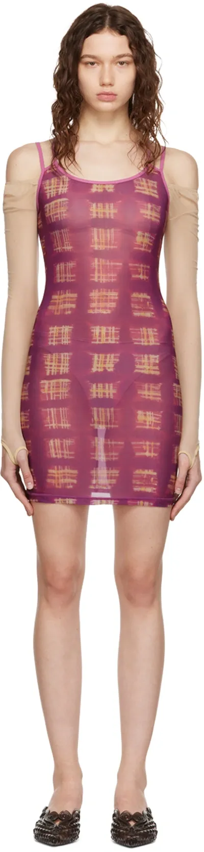 Knwls Purple Vortex Minidress