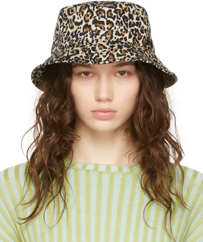 Apc Beige Leopard Mark Beach Hat In Baa Beige