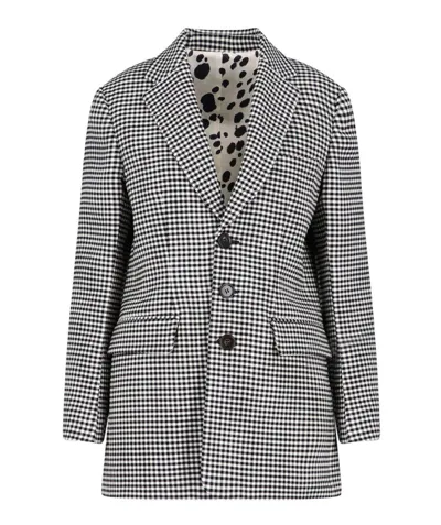 Marni Checked Button-up Blazer In Multi