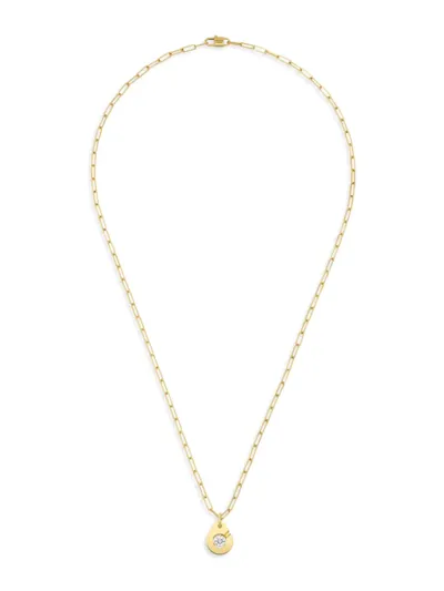 Dinh Van 18k Yellow Gold Menottes Diamond Pendant Necklace, 17.7