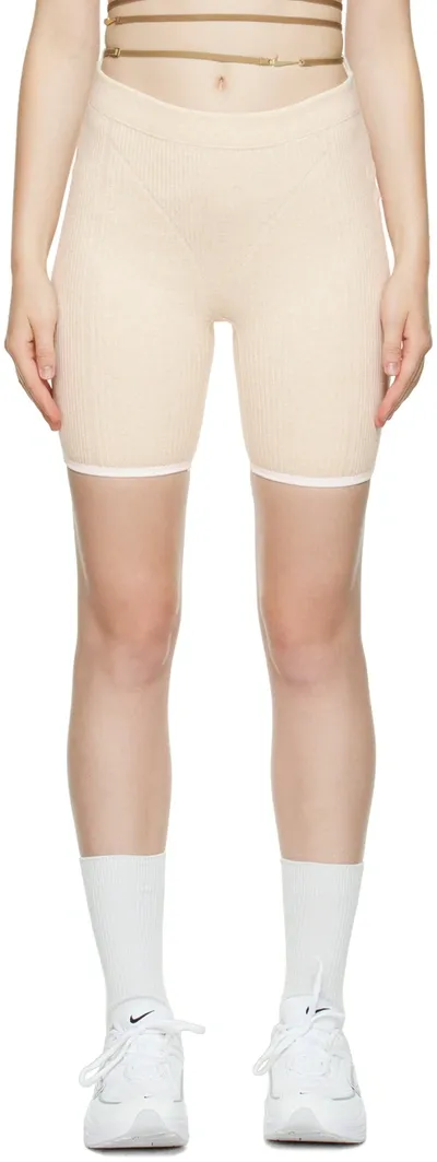 Nike X Jacquemus Neutral High Waist Shorts In Neutrals