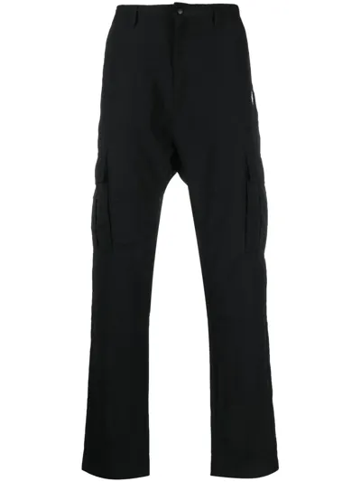 Marcelo Burlon County Of Milan Logo-embroidered Cargo Trousers In Black