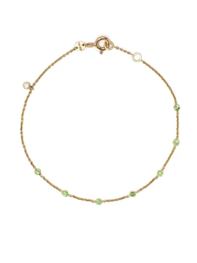 White Bird 18kt Yellow Gold Holly Tsavorite Bracelet In Green