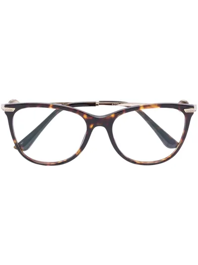 Bvlgari Tortoiseshell-effect Cat-eye Frame Glasses