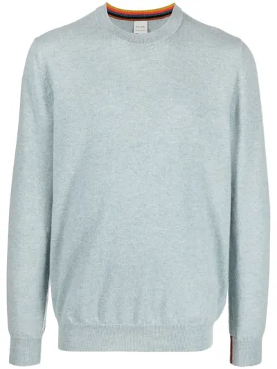 Paul Smith Crew-neck Cashmere Jumper In Blue