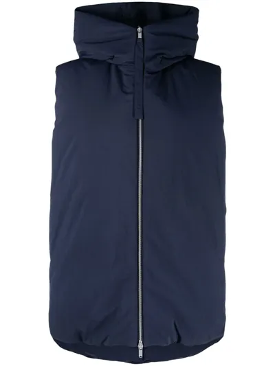 Jil Sander Oversized Padded Gilet In Blue