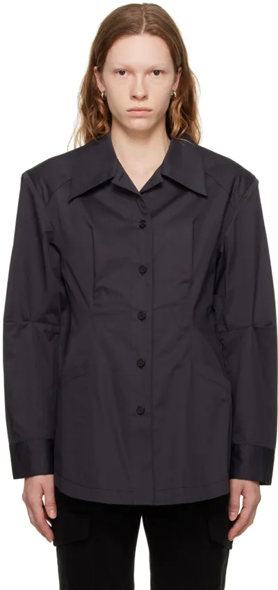 Drae Navy Pointed Collar Shirt