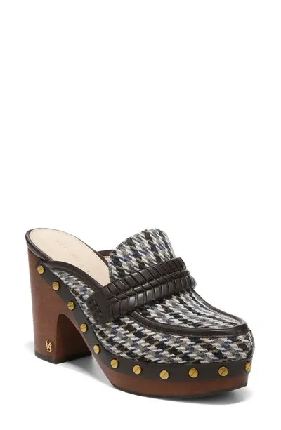 Veronica Beard Delia Houndstooth Loafer Clogs In Nocolor