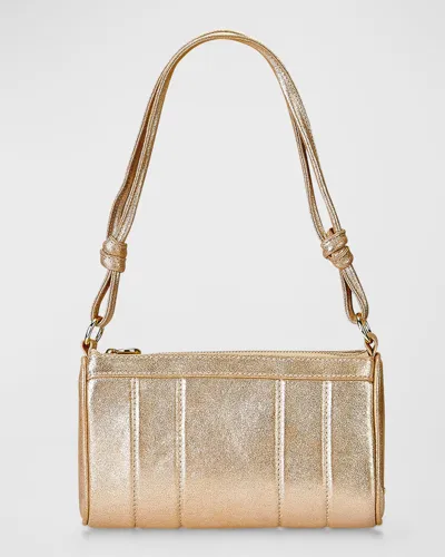 Gigi New York Maggie Metallic Leather Shoulder Bag In Metallic Gold