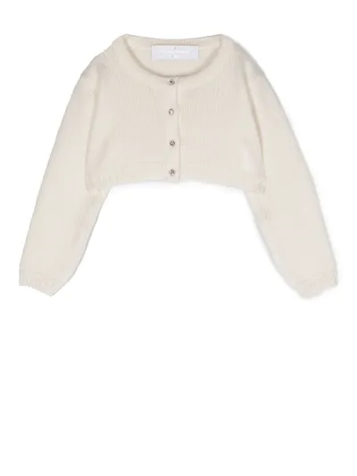 Colorichiari Babies' Wool-knit Cardigan In Nude