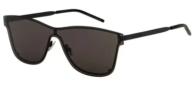 Saint Laurent Sl 51 Mask 001 Shield/wrap Sunglasses In Grey