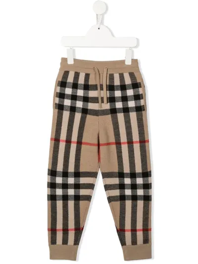 Burberry Kids' Vintage Check Wool-blend Sweatpants In Archive Beige Check