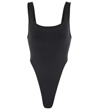 Alo Yoga Airbrush High-leg Bodysuit In Black