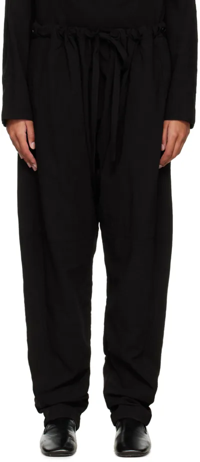 Lemaire Black Relaxed Lounge Pants In Bk999 Black