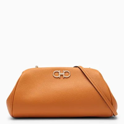 Ferragamo Sea-buckthorn-coloured Leather Cross-body Bag In Orange