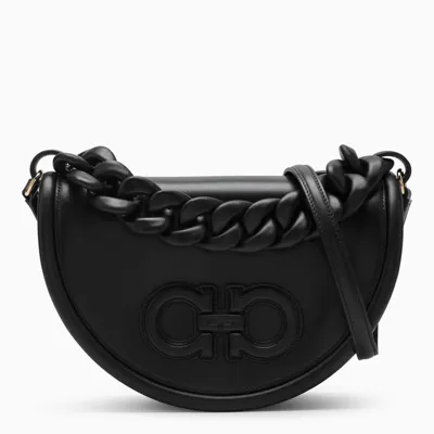 Ferragamo Black Leather Cross-body Bag In White