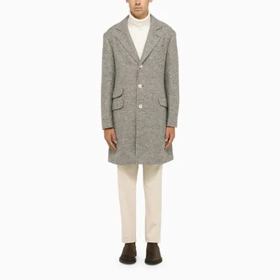 Brunello Cucinelli Grey Wool Single-breasted Coat