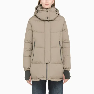 Herno Dove-grey Oversize Down Jacket In Beige