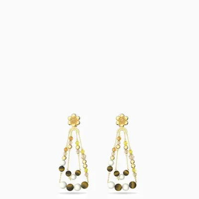 Swarovski Somnia Gold Pendant Earrings In Metal