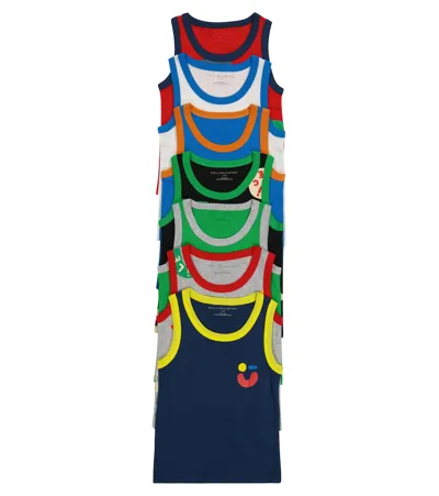 Stella Mccartney Kids' Set Of 7 Printed Cotton Tank Tops In Multicolor