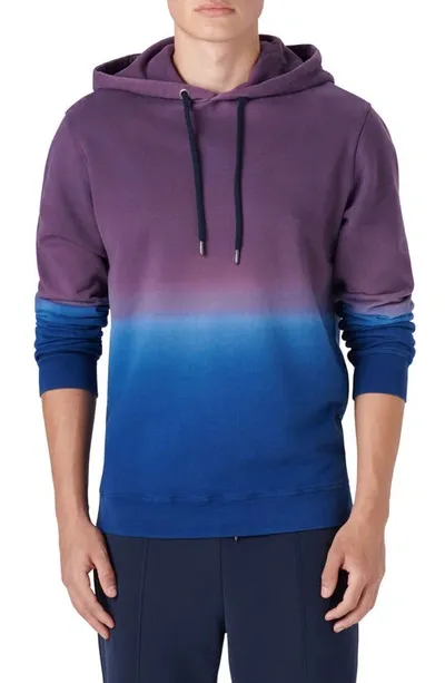 Bugatchi Comfort Tie Dye Cotton Hoodie In Plum