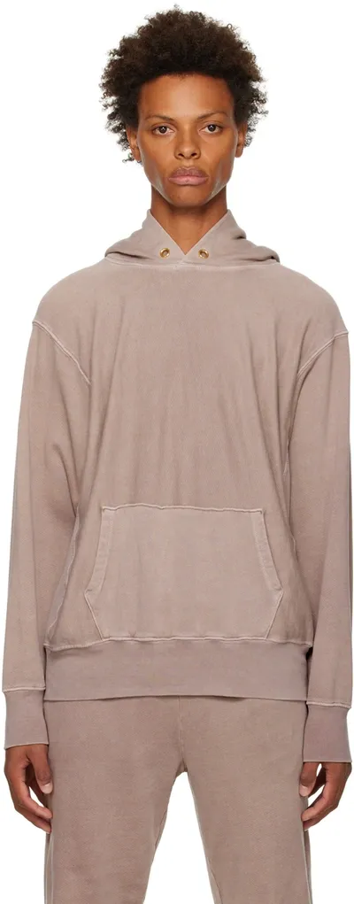 Les Tien Garment-dyed Cotton-jersey Hoodie In Pink