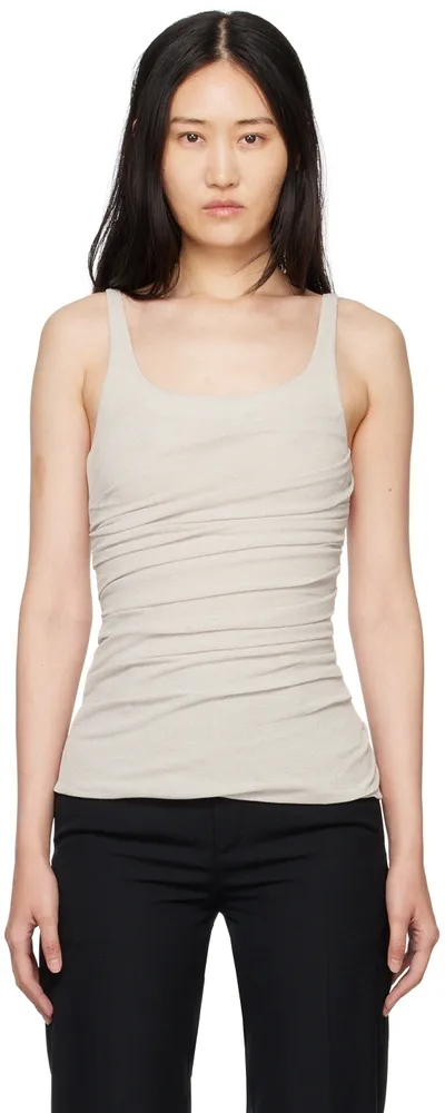 Subtle Le Nguyen Beige Draped Tank Top In Neutral