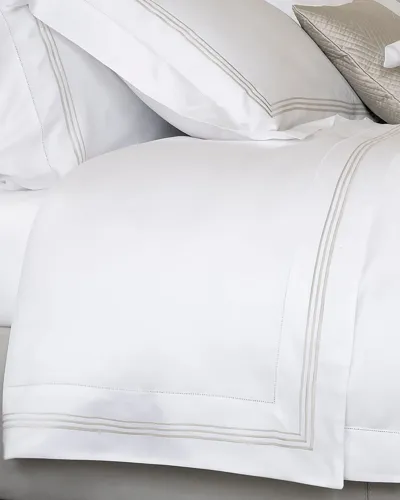 Signoria Firenze Granduca 600 Thread Count King Flat Sheet In White/pearl