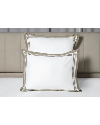 Signoria Firenze 400-thread Count Cotton Standard Sham In White/khaki