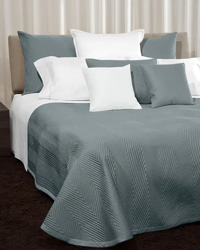 Signoria Firenze Letizia Quilted Queen Coverlet In Wilton Blue