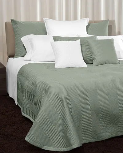 Signoria Firenze Letizia Quilted Queen Coverlet In Silver Sage