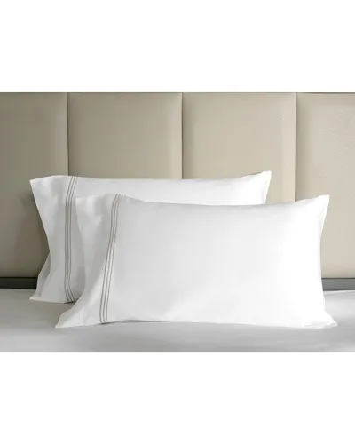 Signoria Firenze Granduca 600 Thread Count Standard Pillowcases, Set Of 2 In White/pearl