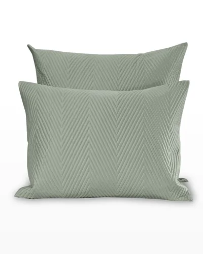 Signoria Firenze Letizia Herringbone Sateen European Sham In Silver Sage