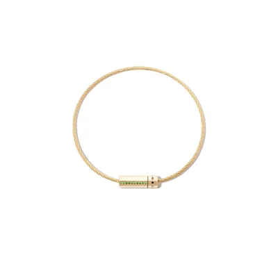 Le Gramme 18k Yellow Gold Le 10g Polished Cable Tsavorite Bracelet