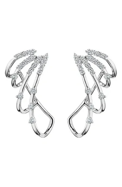 Hueb Women's Luminus 18k White Gold & Diamond Wraparound Earrings