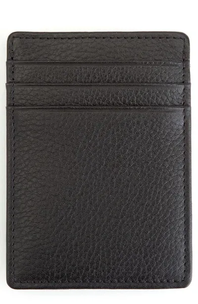 Royce New York Personalized Magnetic Money Clip Card Case In Black- Gold Foil