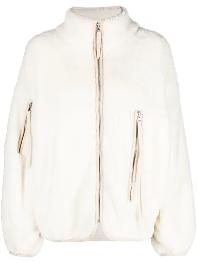 Ugg Marlene Zip-up Sherpa Jacket In Nude