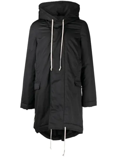 Rick Owens Drkshdw Zip-up Padded Parka In Black