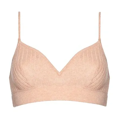 Eres Tendre Ribbed Wool And Cashmere-blend Bra In Craft