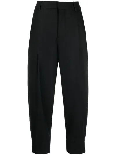 Ami Alexandre Mattiussi High-waisted Cropped Trousers In Black