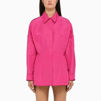 Valentino Pink Pp Silk Faille Dress In Fuchsia