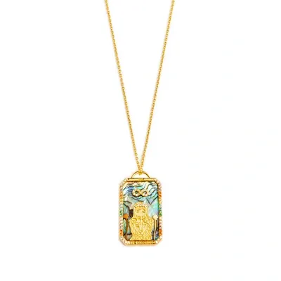 Lavani Jewels The Strength Card Gold Necklace