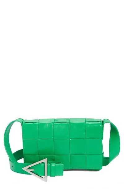 Bottega Veneta Small Cassette Intrecciato Leather Crossbody Bag In Parakeet