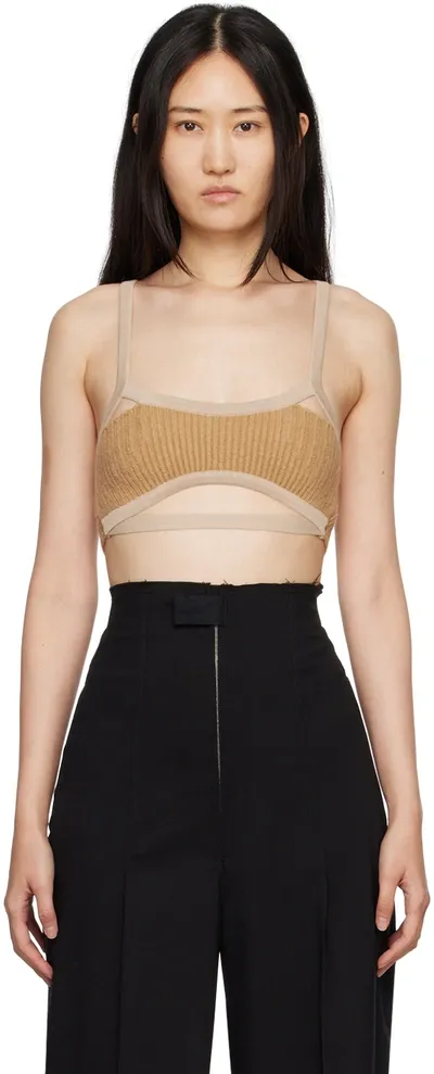 Jacquemus Tan Le Papier 'le Bandeau Bellinu' Bra In 810 Light Brown