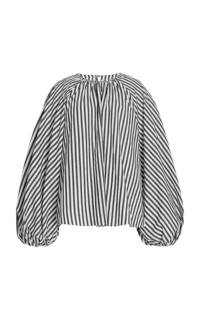 Carolina Herrera Striped Bloshirt Shirt, Blouse White/black In Multi