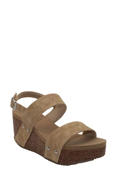 Volatile Summer Love Platform Wedge Sandal In Beige