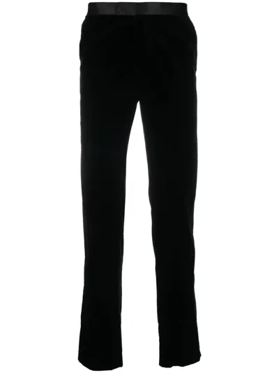 Billionaire Velour Chino Trousers In Schwarz