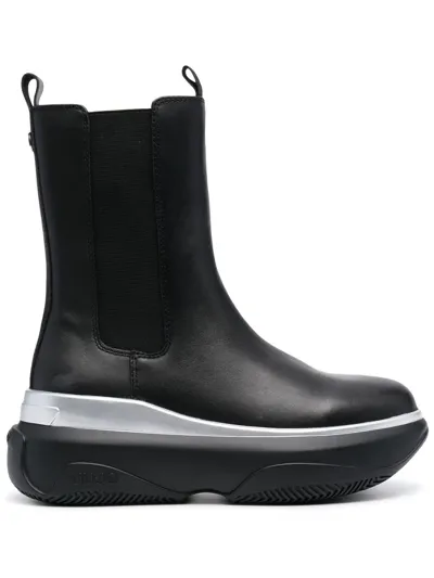 Liu •jo June Leather Boots In Schwarz