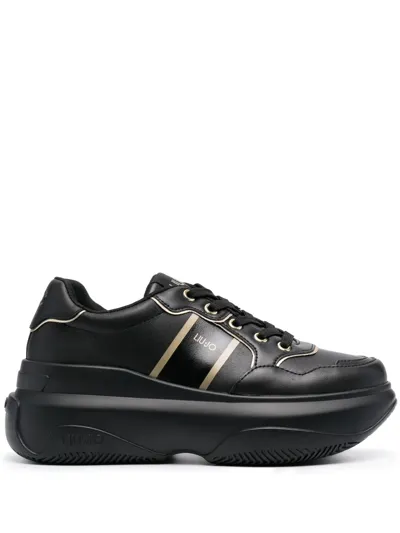 Liu •jo June Platform Lace-up Sneakers In Schwarz